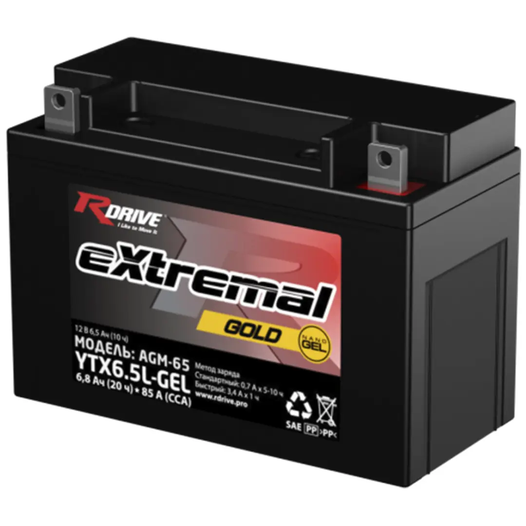 RDrive eXtremal Gold YTX6.5L Nano GEL